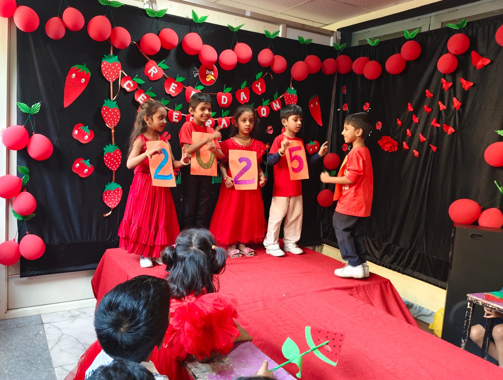 Students celebrating Red Day